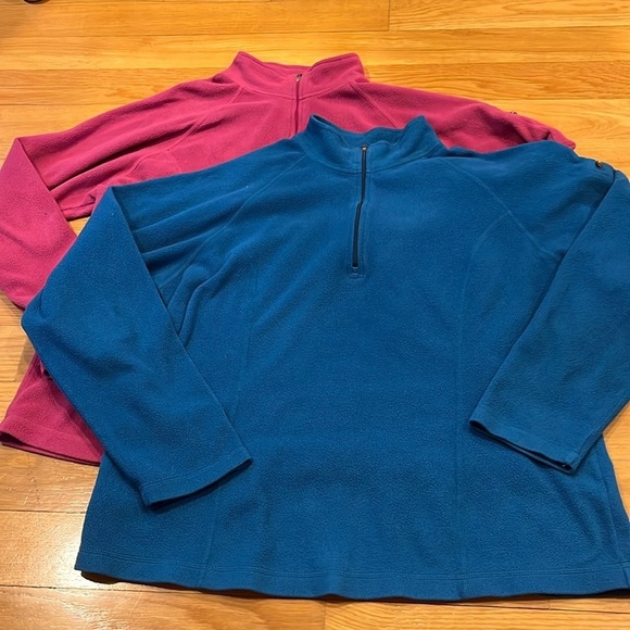 L.LBeans women’s 2 fleece quarter zip  pull over size large. - Picture 1 of 10